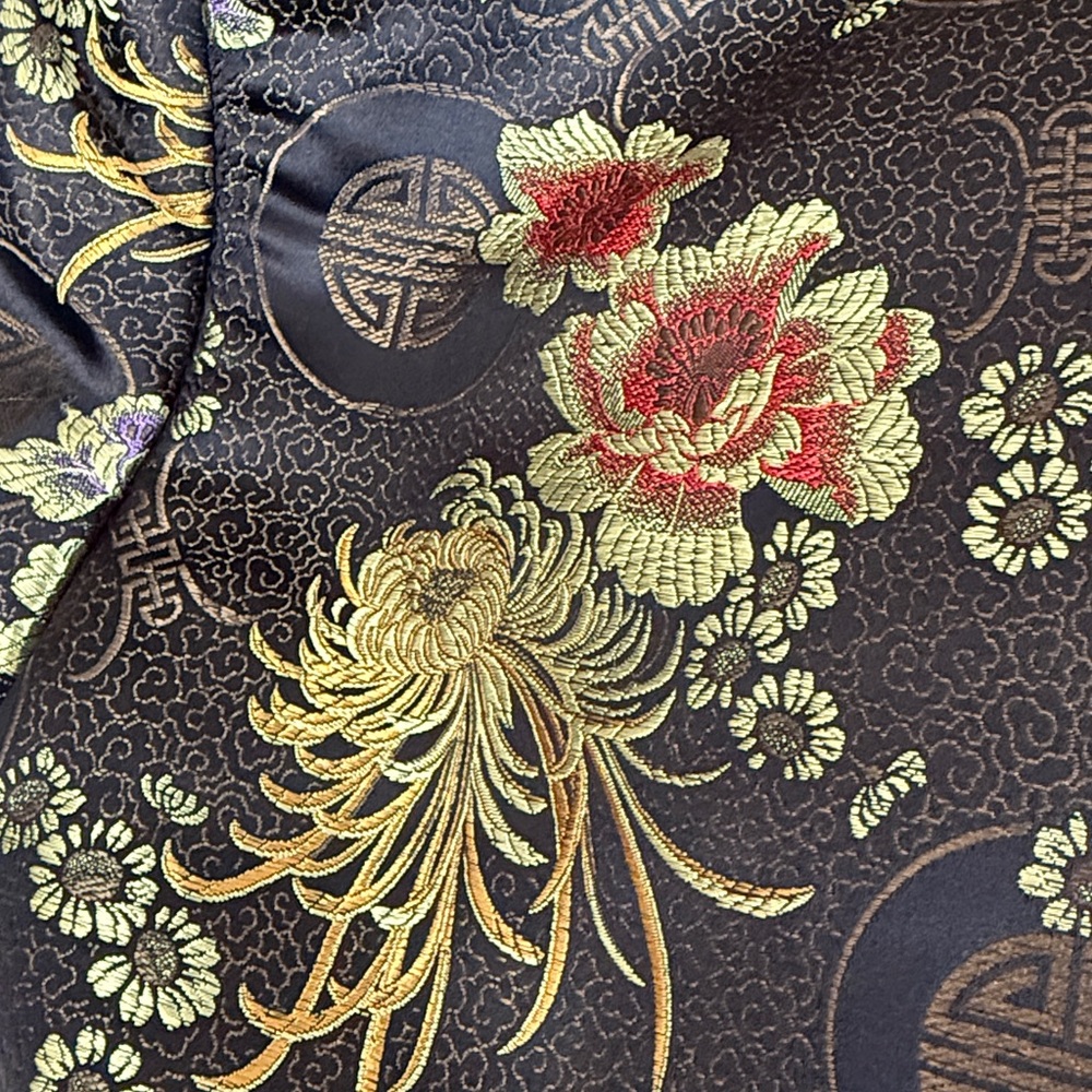 Vintage Asian brocade mandarin collar side slit’s reversible cocktail jacket - Picture 11 of 15